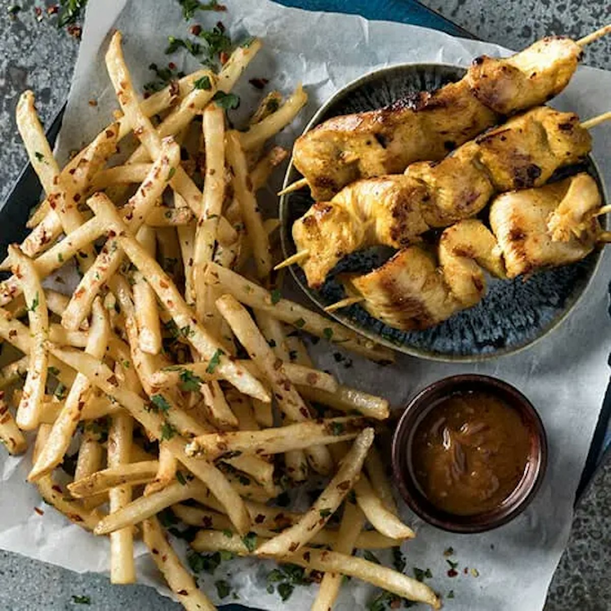 Thai Satay & Fries Recipe Card