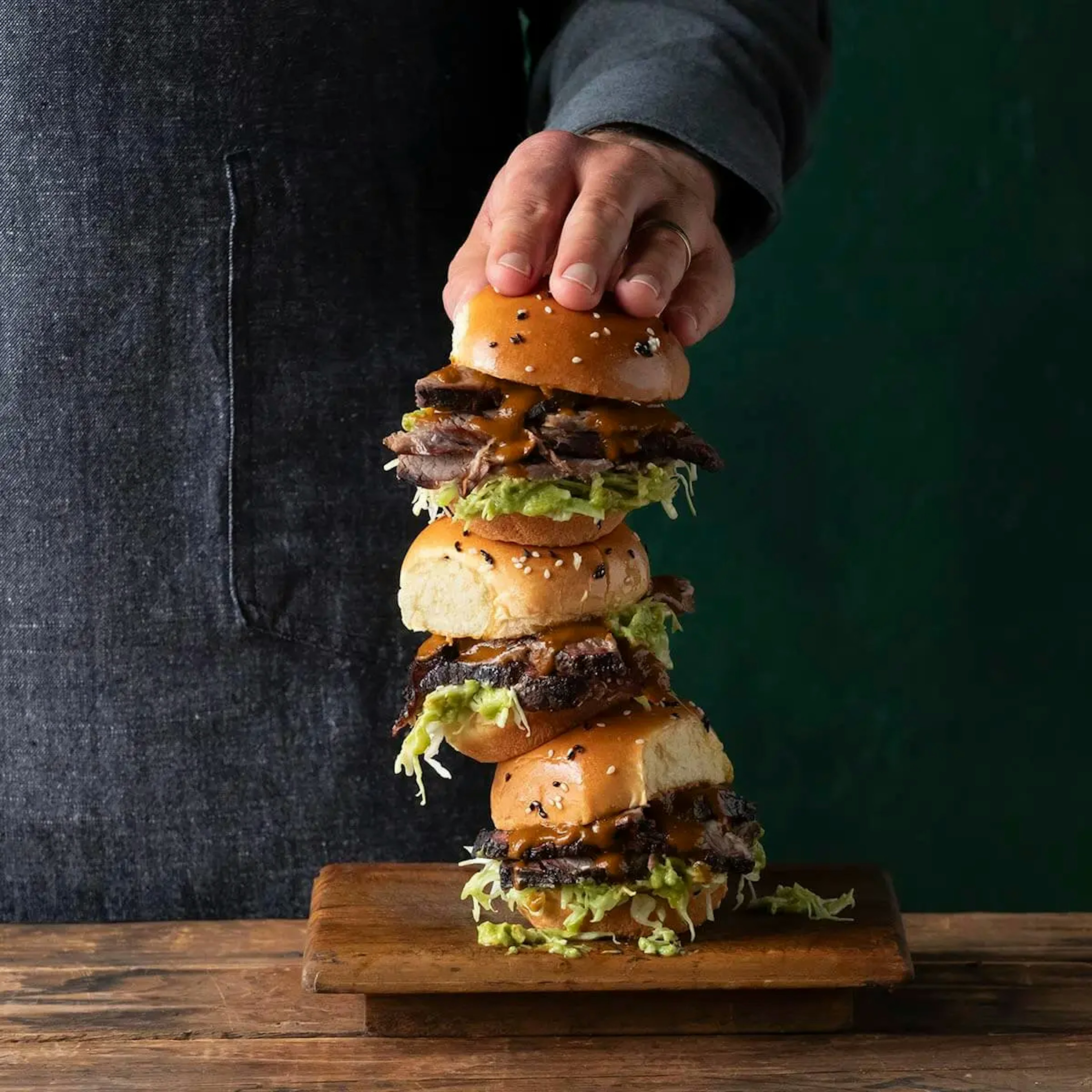 Smoked Brisket Slider with Dill Avocado Spread Slaw Recipe Card